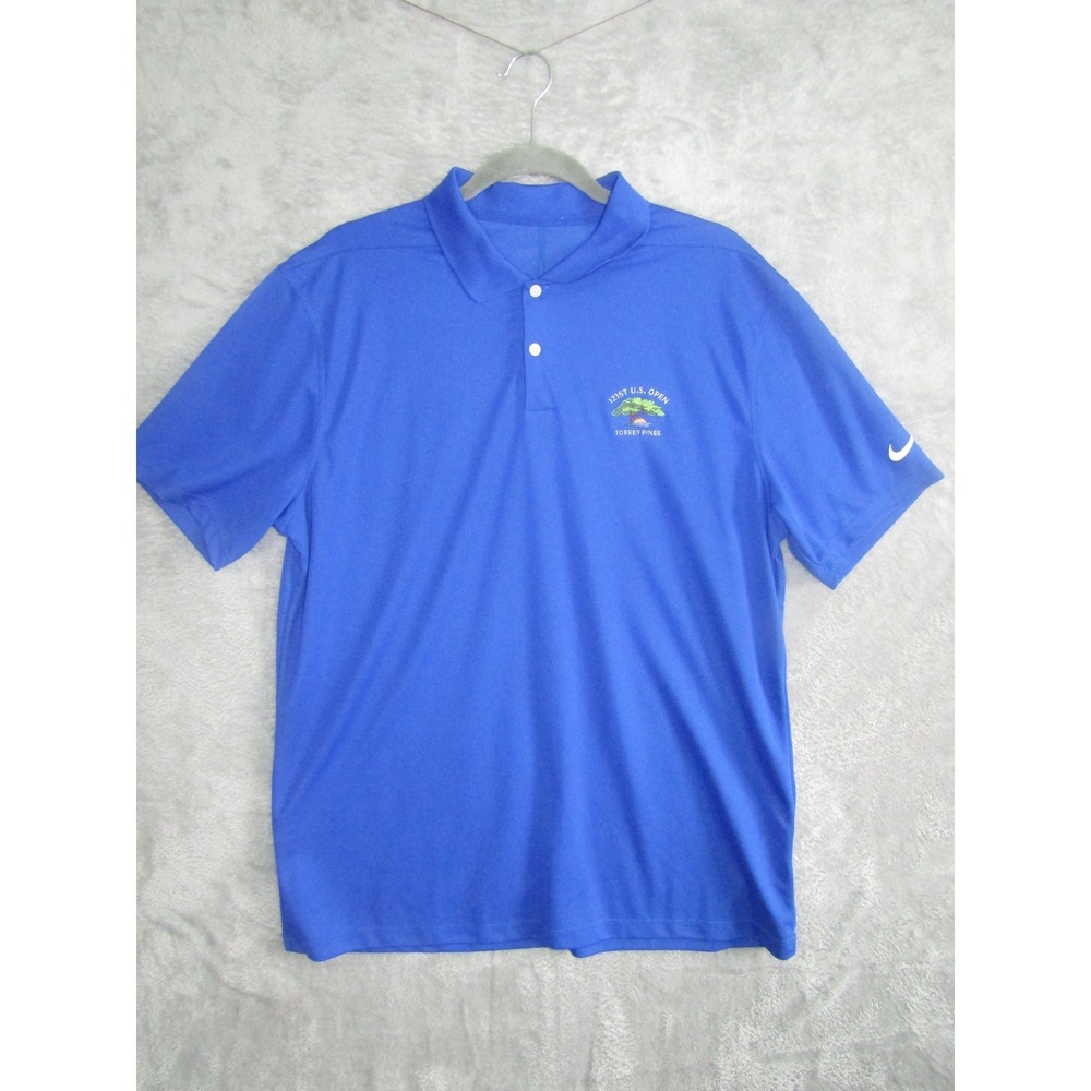 Nike‎ Dri Fit Golf Polo Shirt 121st US Open Torrey Pines Blue Mens L